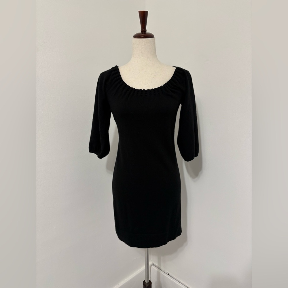Ann Taylor Black Merino Wool Blend Sweater Dress Sz XS